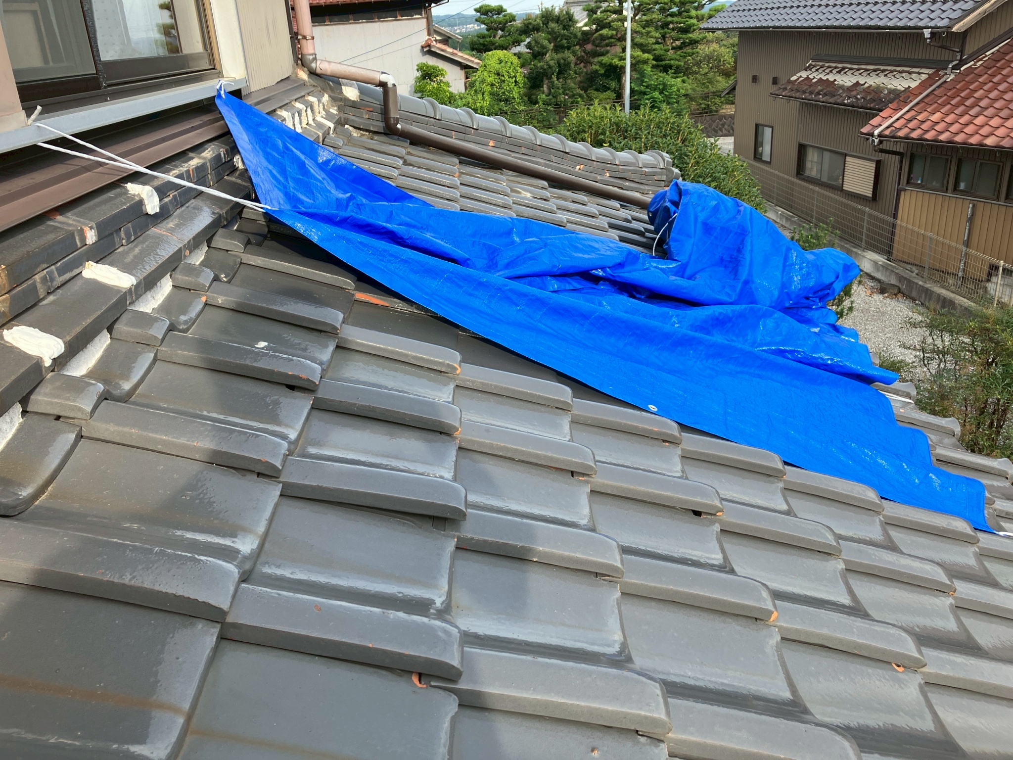 雨漏りしていた瓦屋根